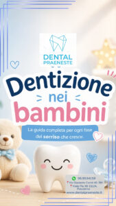 Immagine di dentizione dei bambini con dente gigante sorridente