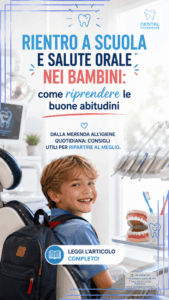 immagine di un bambino che torna a scuola sorridente per Rientro a scuola e salute orale nei bambini: come riprendere le buone abitudini